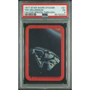 Star Wars 1977 Falcon Speeds Through Sticker #21 PSA 5 CERT#65752203